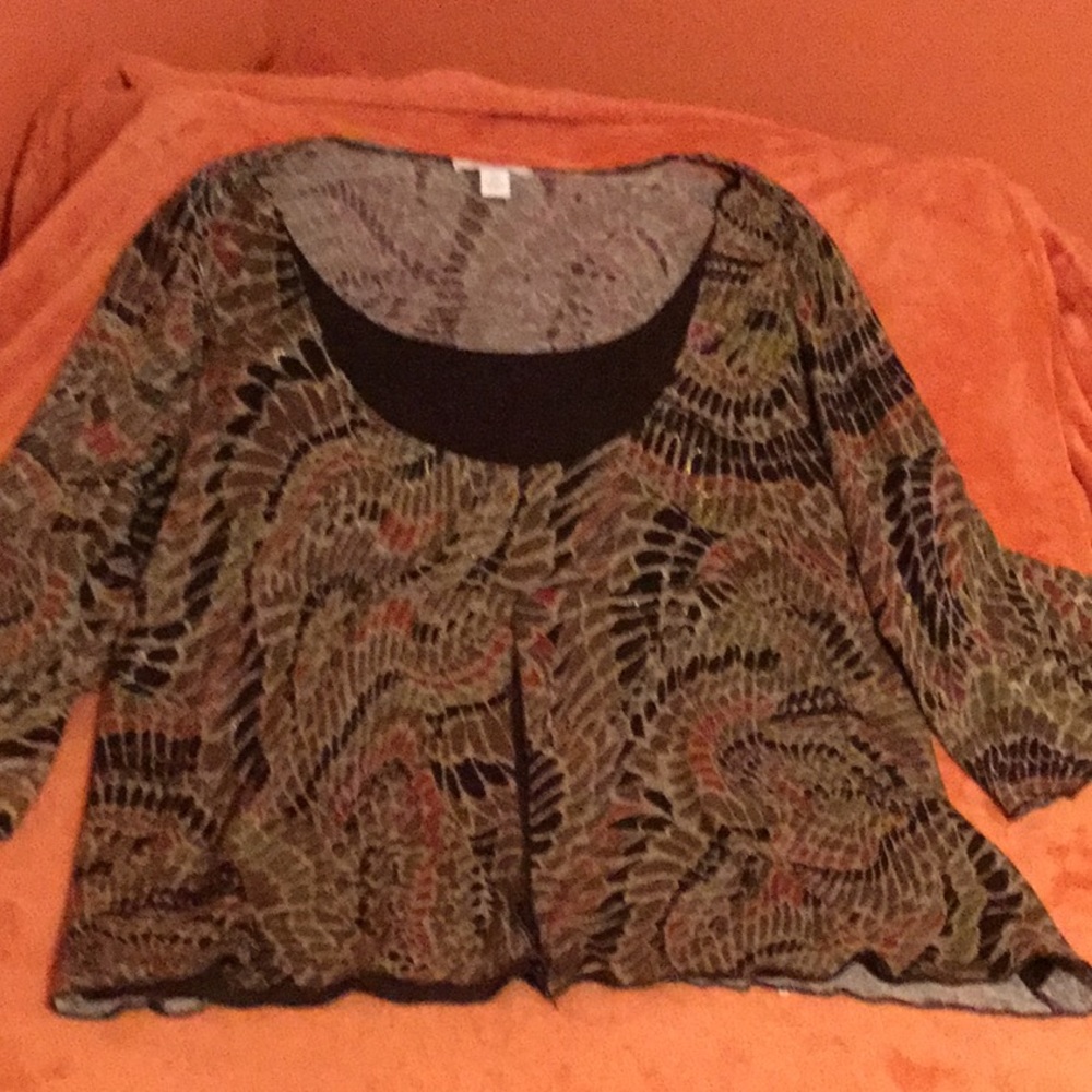 Dress Barn Brown 3/4 sleeve 2x Women’s blouse
